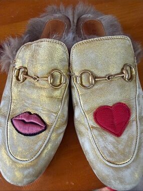 Gucci horsebit gold loafers 38